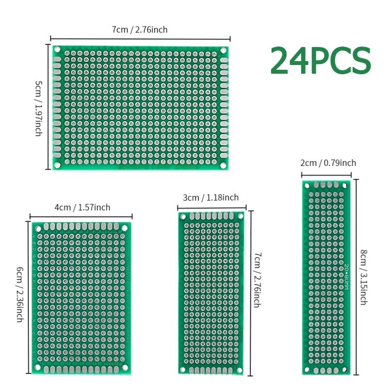 PCB ŰƮ  Ÿ ,  ȸ , DIY   ŰƮ, 2*8, 3*7, 4*6, 5*7cm, 24PCs